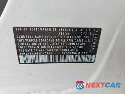 Zdjęcie 12 z 12 samochodu: 2015 VOLKSWAGEN JETTA TDI VIN:3VWLA7AJ0FM340424 - miniatura