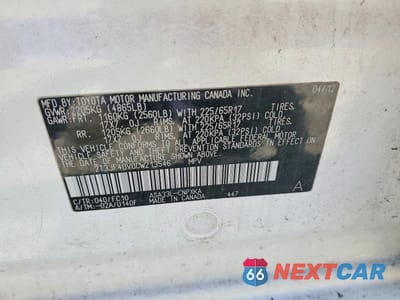 Zdjęcie 12 z 12 samochodu: 2012 TOYOTA RAV4 BASE VIN:2T3JF4DV0CW213546 - miniatura