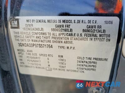 Zdjęcie 12 z 12 samochodu: 2007 CHEVROLET HHR LT VIN:3GNDA33P97S571764 - miniatura