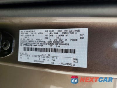 Zdjęcie 13 z 13 samochodu: 2022 FORD F150 SUPERCREW VIN:1FTEW1EP3NKE34764 - miniatura