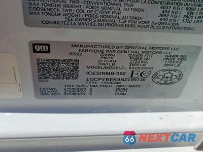 Zdjęcie 12 z 12 samochodu: 2022 CHEVROLET SILVERADO LTD K1500 CUSTOM VIN:1GCPYBEK9NZ199730 - miniatura