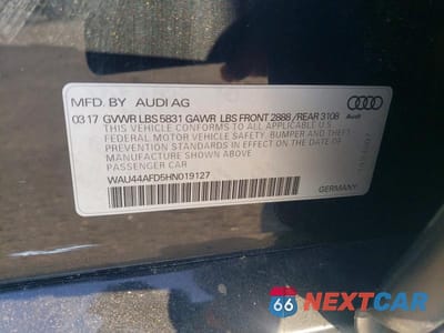 Zdjęcie 12 z 12 samochodu: 2017 AUDI A8 L QUATTRO VIN:WAU44AFD5HN019127 - miniatura