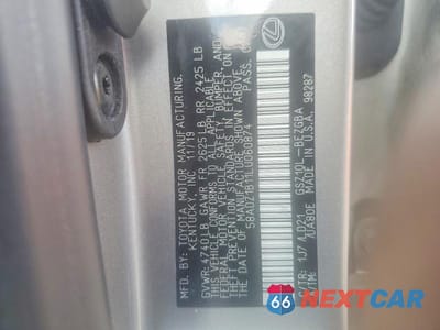 Zdjęcie 13 z 13 samochodu: 2020 LEXUS ES 350 VIN:58ADZ1B11LU060874 - miniatura