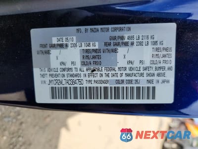 Zdjęcie 13 z 13 samochodu: 2010 MAZDA 5 VIN:JM1CR2WL7A0384750 - miniatura
