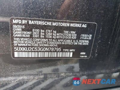 Zdjęcie 12 z 12 samochodu: 2016 BMW X6 XDRIVE35I VIN:5UXKU2C53G0N78795 - miniatura