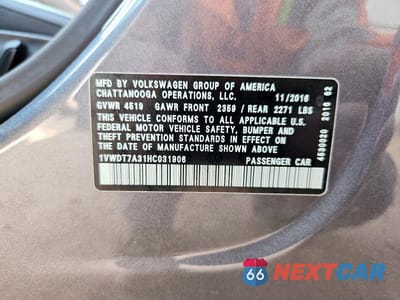 Zdjęcie 12 z 12 samochodu: 2017 VOLKSWAGEN PASSAT R-LINE VIN:1VWDT7A31HC031906 - miniatura
