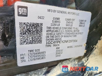 Zdjęcie 13 z 13 samochodu: 2022 CHEVROLET SILVERADO K2500 HEAVY DUTY LTZ VIN:1GC4YPEY2NF297004 - miniatura