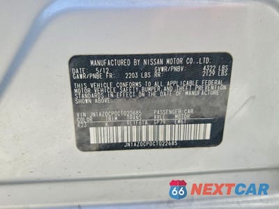 Zdjęcie 12 z 12 samochodu: 2012 NISSAN LEAF SV VIN:JN1AZ0CP0CT022685 - miniatura