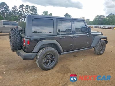 Trzecie zdjęcie samochodu z tyłu: 2021 JEEP WRANGLER UNLIMITED SPORT VIN:1C4HJXDN9MW556700 - miniatura