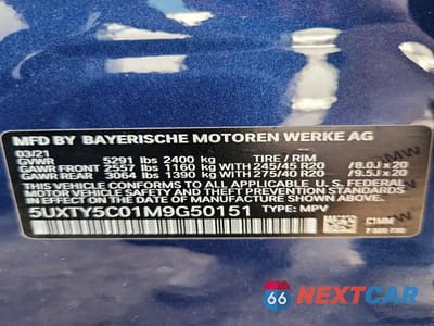 Zdjęcie 12 z 12 samochodu: 2021 BMW X3 XDRIVE30I VIN:5UXTY5C01M9G50151 - miniatura