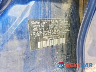 Zdjęcie 13 z 13 samochodu: 2013 HYUNDAI ELANTRA GLS VIN:KMHDH4AEXDU704275 - miniatura