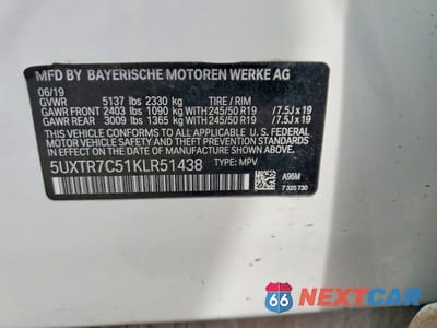 Zdjęcie 14 z 14 samochodu: 2019 BMW X3 SDRIVE30I VIN:5UXTR7C51KLR51438 - miniatura