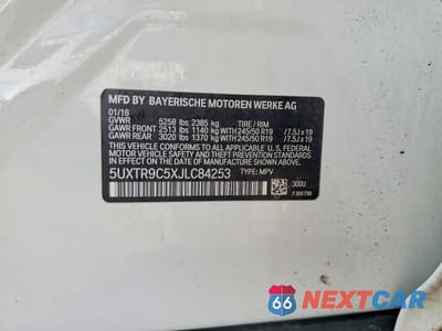 Zdjęcie 12 z 12 samochodu: 2018 BMW X3 VIN:5UXTR9C5XJLC84253 - miniatura