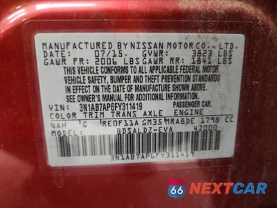 Zdjęcie 12 z 12 samochodu: 2015 NISSAN SENTRA SV VIN:3N1AB7AP6FY311419 - miniatura