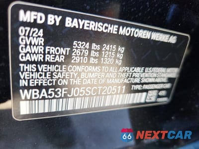 Zdjęcie 12 z 12 samochodu: 2025 BMW 530 XI VIN:WBA53FJ05SCT20511 - miniatura
