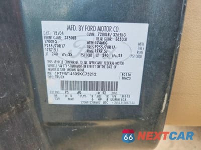 Zdjęcie 12 z 12 samochodu: 2005 FORD F150 SUPERCREW VIN:1FTPW14505KC75212 - miniatura