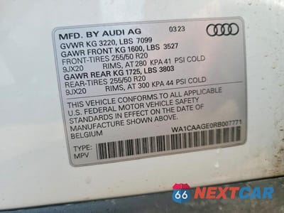 Zdjęcie 13 z 13 samochodu: 2024 AUDI Q8 E-TRON SPORTBACK PREMIUM PLUS VIN:WA1CAAGE0RB007771 - miniatura