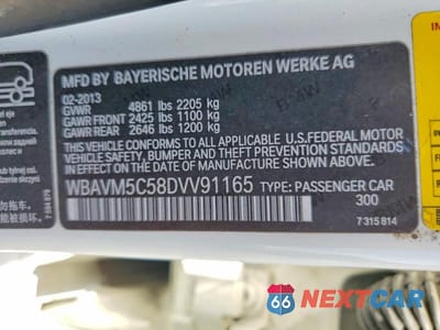 Zdjęcie 13 z 13 samochodu: 2013 BMW X1 XDRIVE35I VIN:WBAVM5C58DVV91165 - miniatura