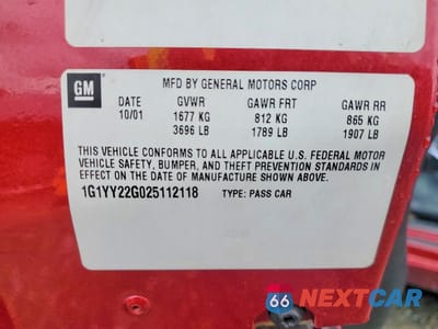 Zdjęcie 12 z 12 samochodu: 2002 CHEV CORVETTE VIN:1G1YY22G025112118 - miniatura
