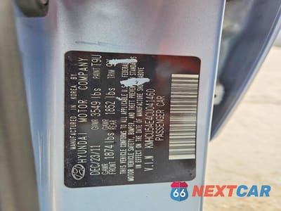 Zdjęcie 12 z 12 samochodu: 2012 HYUNDAI ACCENT SE VIN:KMHCU5AE4CU041460 - miniatura