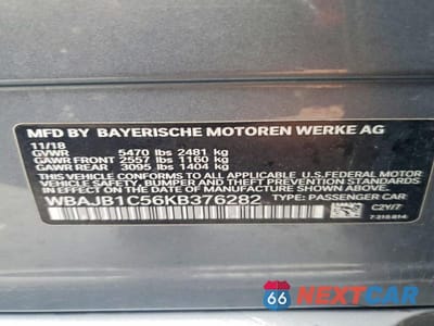 Zdjęcie 13 z 13 samochodu: 2019 BMW 530XE VIN:WBAJB1C56KB376282 - miniatura