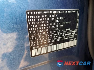 Zdjęcie 14 z 14 samochodu: 2019 VOLKSWAGEN TIGUAN S VIN:3VV0B7AX1KM032861 - miniatura