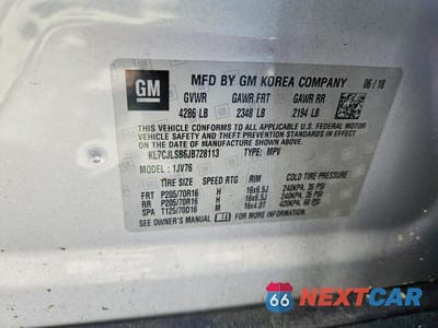 Zdjęcie 12 z 12 samochodu: 2018 CHEVROLET TRAX 1LT VIN:KL7CJLSB6JB728113 - miniatura