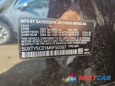 Zdjęcie 12 z 12 samochodu: 2021 BMW X3 XDRIVE30I VIN:5UXTY5C01M9F50597 - miniatura