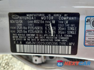 Zdjęcie 13 z 13 samochodu: 2005 HYUNDAI TUCSON GLS VIN:KM8JN12D25U085396 - miniatura