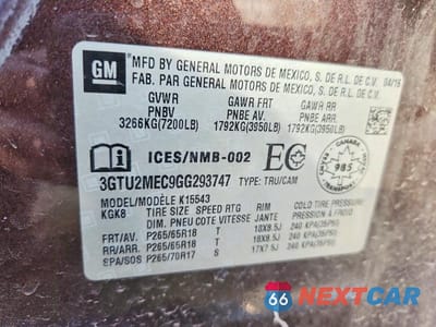 Zdjęcie 12 z 12 samochodu: 2016 GMC SIERRA K1500 SLE VIN:3GTU2MEC9GG293747 - miniatura