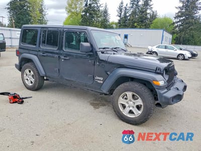 Czwarte zdjęcie samochodu z boku: 2018 JEEP WRANGLER UNLIMITED SPORT VIN:1C4HJXDG4JW153673 - miniatura