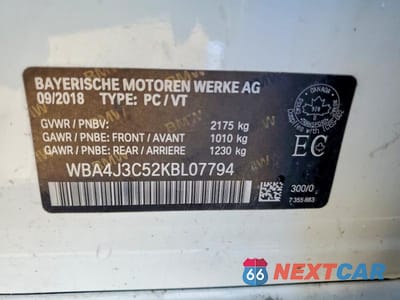 Zdjęcie 12 z 12 samochodu: 2019 BMW 430XI GRAN COUPE VIN:WBA4J3C52KBL07794 - miniatura