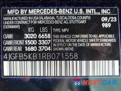 Zdjęcie 13 z 13 samochodu: 2024 MERCEDES-BENZ GLE 450 4MATIC VIN:4JGFB5KB1RB071558 - miniatura