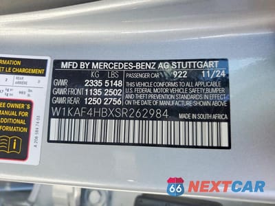 Zdjęcie 13 z 13 samochodu: 2025 MERCEDES-BENZ C 300 4MATIC VIN:W1KAF4HBXSR262984 - miniatura