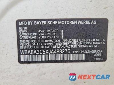 Zdjęcie 12 z 12 samochodu: 2018 BMW 320 XI VIN:WBA8A3C5XJA488276 - miniatura