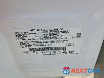 Zdjęcie 13 z 13 samochodu: 2005 FORD F150 VIN:1FTRF12WX5NB04440 - miniatura