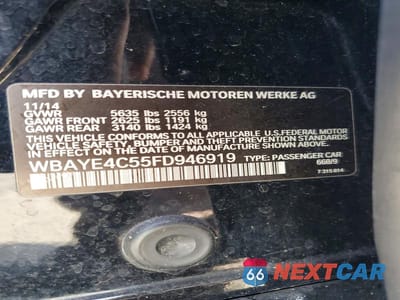Zdjęcie 12 z 12 samochodu: 2015 BMW 740 LI VIN:WBAYE4C55FD946919 - miniatura