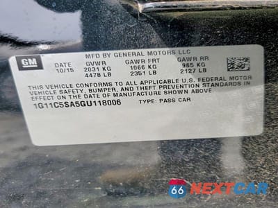 Zdjęcie 12 z 12 samochodu: 2016 CHEVROLET MALIBU LIMITED LT VIN:1G11C5SA5GU118006 - miniatura