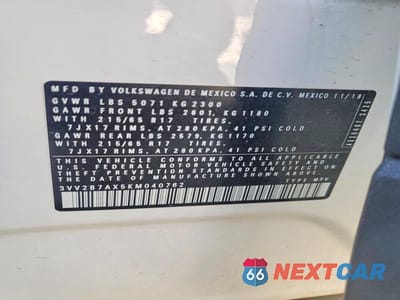Zdjęcie 13 z 13 samochodu: 2019 VOLKSWAGEN TIGUAN SE VIN:3VV2B7AX5KM040762 - miniatura