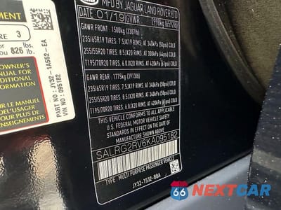 Zdjęcie 10 z 12 samochodu: 2019 LAND ROVER DISCOVERY SE VIN:SALRG2RV6KA095182 - miniatura