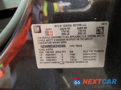 Zdjęcie 12 z 12 samochodu: 2014 CHEVROLET SILVERADO K1500 LT VIN:1GCVKREC9EZ403968 - miniatura