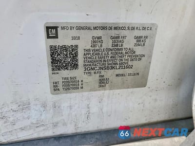 Zdjęcie 13 z 13 samochodu: 2019 CHEVROLET TRAX LS VIN:3GNCJNSB3KL211602 - miniatura