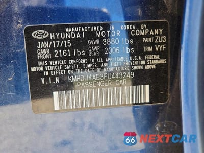 Zdjęcie 13 z 13 samochodu: 2015 HYUNDAI ELANTRA SE VIN:KMHDH4AE3FU443249 - miniatura