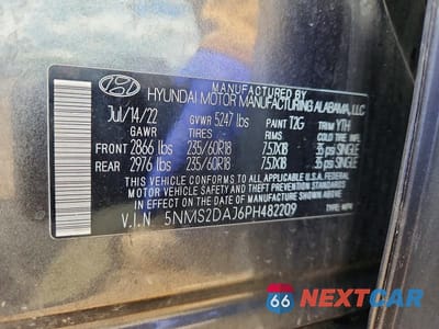 Zdjęcie 13 z 13 samochodu: 2023 HYUNDAI SANTA FE SEL VIN:5NMS2DAJ6PH482209 - miniatura