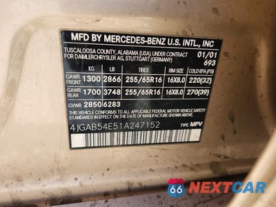 Zdjęcie 13 z 13 samochodu: 2001 MERCEDES-BENZ ML 320 VIN:4JGAB54E51A247152 - miniatura