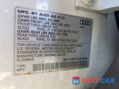 Zdjęcie 13 z 13 samochodu: 2020 AUDI Q7 PRESTIGE VIN:WA1VXBF70LD005286 - miniatura