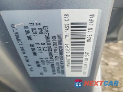 Zdjęcie 13 z 13 samochodu: 2014 MAZDA 3 TOURING VIN:JM1BM1V75E1139597 - miniatura