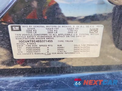 Zdjęcie 12 z 12 samochodu: 2014 CHEVROLET SILVERADO K1500 HIGH COUNTRY VIN:3GCUKTEC4EG371455 - miniatura