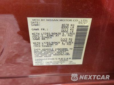Zdjęcie 12 z 12 samochodu: 2017 NISSAN TITAN XD PLATINUM RESERVE VIN:1N6BA1F40HN548548 - miniatura