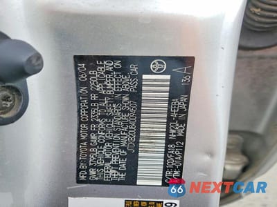 Zdjęcie 12 z 12 samochodu: 2004 TOYOTA PRIUS BASE VIN:JTDKB20U840094507 - miniatura